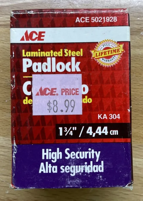 Ace Hardware Laminated Steel Double Locking Hardened Steel Shackle Lock 1 3/4in