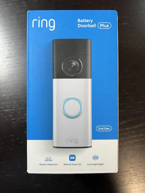Ring Battery Doorbell Plus (Newest Model), Retinal 2K, 6x Zoom, Nickel Silver