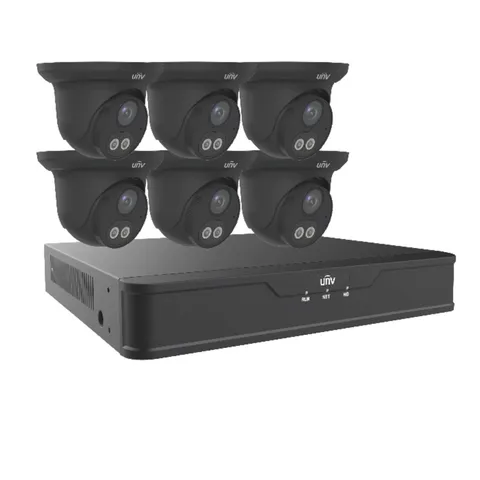 Uniview Dual Light 8CH Surveillance Kit With x6 4MP Turrets EK-S31P8DLT46T2-BK