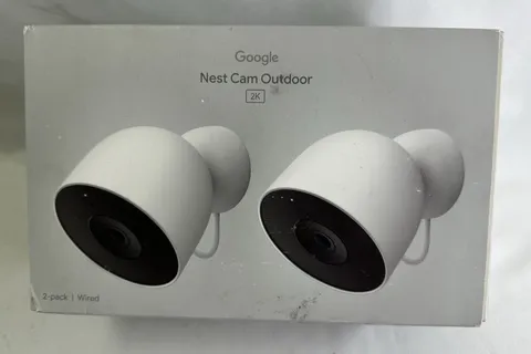 Google Nest Cam Outdoor (wired, 2nd gen) 2K Video and Gemini  2-Pack Snow - New