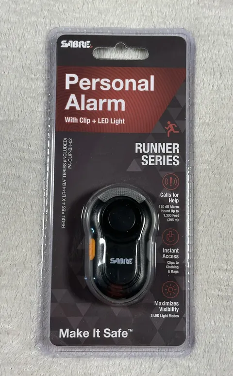 Sabre Personal Alarm with LED Light (Black)