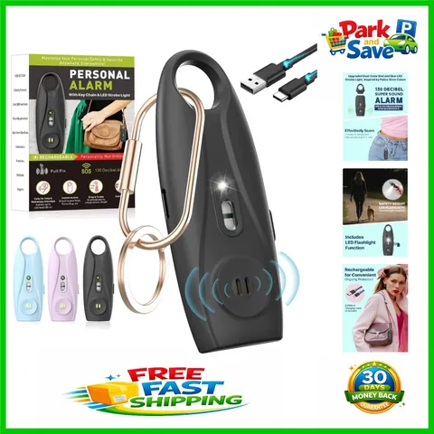 Elegant Safety Alarm Keychain with Bright Strobe Light & Loud Siren for All Ages