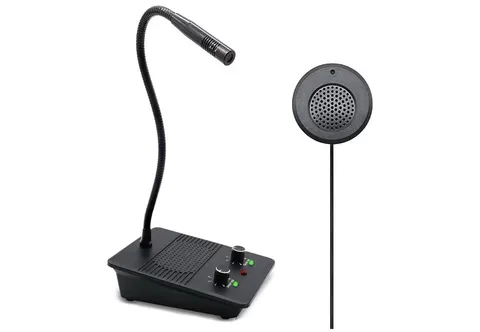 Window Speaker Intercom System,Dual Way Anti-Interference Intercommunication Mic