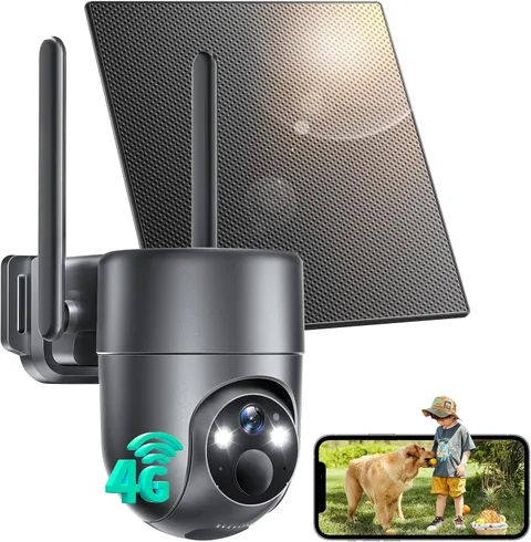 4G LTE Cellular Security Camera, No WiFi Security Camera Wireless Outdoor wit...