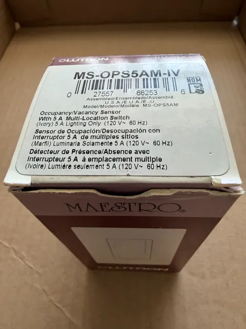 Lutron MS-OPS5AM-IV Ivory Digital Multi-Location Switch Occupancy Sensor 5A 120V