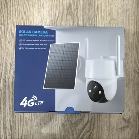 Camoon Solar Camera 4G LTE Solar PTZ Wireless IP Security Camera, White