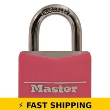 Master Lock 146D Pink Covered Aluminum Keyed Padlock for Gym Locker