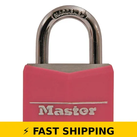Master Lock 146D Pink Covered Aluminum Keyed Padlock for Gym Locker