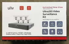 EK-S31P8T46T2-V3 Uniview Dual Light Surveillance Kit & 6 x 4MP Turret Brand NEW