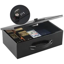 Fire Resistant Security Chest, Combination & Key Lock, Black