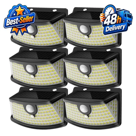 Aootek Solar Motion Sensor Lights Outdoor 120 LEDs, 6 Pack, Waterproof