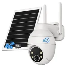 4G LTE Cellular Security Camera with Pre-Installed SIM Card, 24/7 Recording, ...