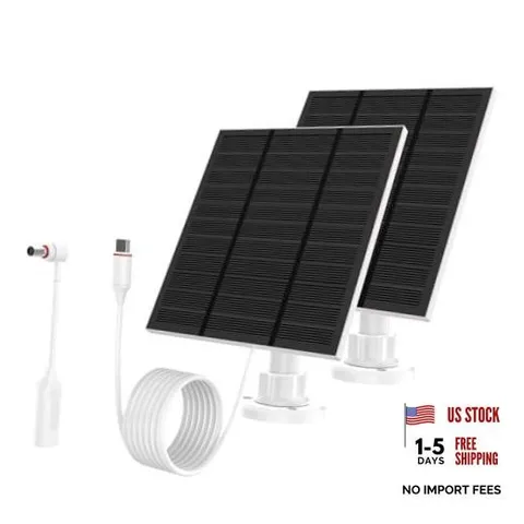 Solar Panels for Camera outdoor wireless (New Generation) 5W 5V 2piece White