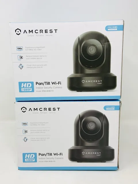 LOT OF 2 Amcrest 4MP ProHD Indoor WiFi Security IP Camera Pan/Tilt Two-Way Audio