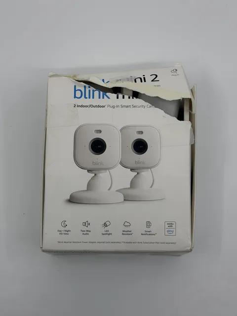 Blink Mini 2 Indoor/Outdoor Plug-In Security Cameras 2-Pack White