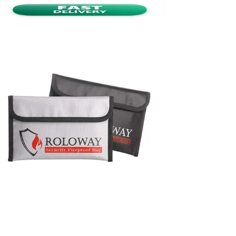 Roloway Small Fireproof Bag 5 X 8 Inches Non-Itchy Fireproof Money Bag For Cash