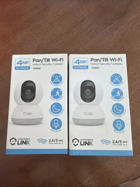Lot Of 2 Amcrest 4MP WiFi Camera Indoor, Human Detection, Motion-Tracking P401