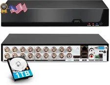 【2026 Upgraded】16 Channel Security DVR System with 1TB Hard Drive Hybrid 6