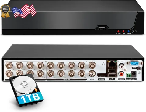 【2026 Upgraded】16 Channel Security DVR System with 1TB Hard Drive Hybrid 6