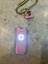 Birdie Women's Self Defense Siren Alarm Safety Tool Blossom Pink Brass Keychain