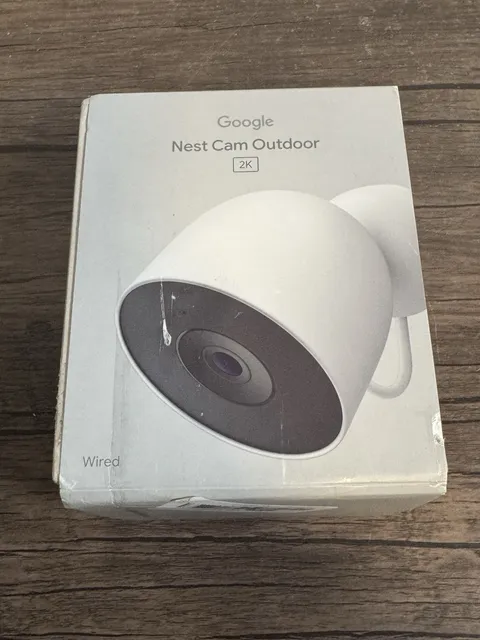 Google Nest Cam Outdoor Wired 2nd Gen Security Camera 2K HDR Snow OPEN BOX