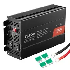 Modified Sine Wave Inverter, 1500W, DC 12V to AC 120V Power Inverter with 2 AC O