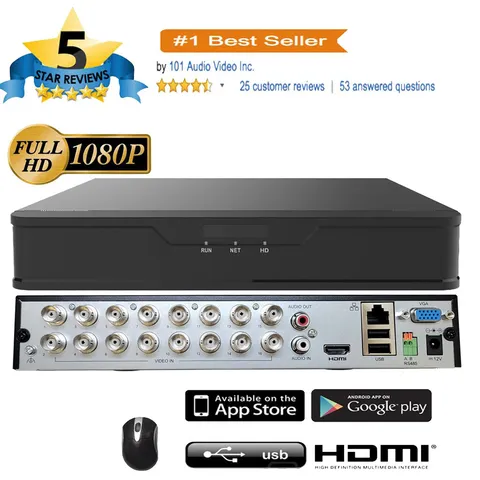 16CH Digital Video Recorder Security 1080P 5MP Analog IP Camera NO HDD(no PoE)