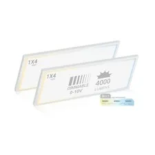 NUWATT 2 Pack 1x4 FT LED Surface Mount Panel 120-277V Universal 1X4 FT, White