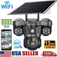 12MP Camara De Seguridad Solar Inalambricas Para Exterior Con Vision Nocturna HD