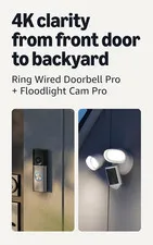 Wired Doorbell Pro (Newest Model), Deep Silver with Floodlight Cam Pro (Newest M