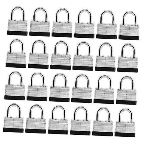 24-Pack Keyed Alike Laminated Steel Padlocks Keys, 1-3/4" 24PACK SHORT SHACKLE