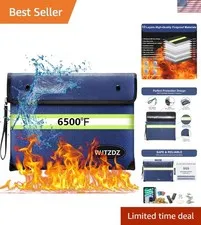 Upgraded Fireproof Money Bag, 10 Layers of Heat Insulated Materials, 6500F Fi...