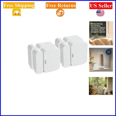 Entry Sensor Pack of 4 - White, Wireless, Battery, Smart Home Compatible