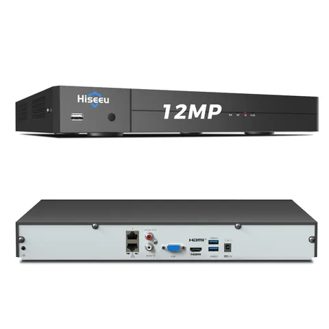 Hiseeu 12MP 32CH PoE NVR Network Video Recorder for Home 32CH-12MP, Black