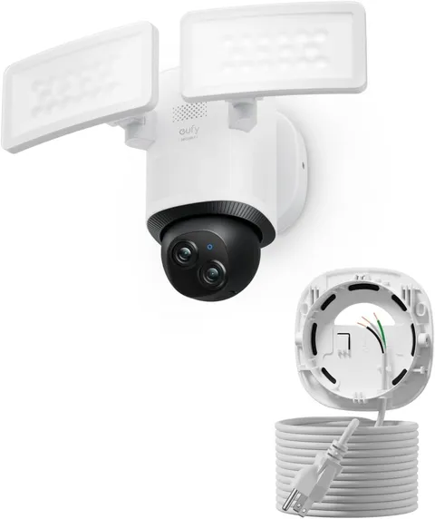 eufy Floodlight Camera E340(with AC Cable),Security Camera Outdoor, 360° PTZ, 24