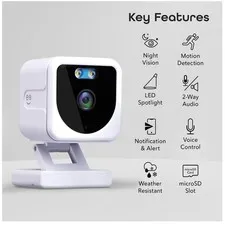 2 Mini WiFi Cameras, Motion & Sound Detection, Night Vision