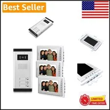 Elegant Wired Video Doorbell Kit: 3 Monitors, Indoor/Outdoor Use, Night Vision