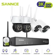 SANNCE 10CH NVR 5MP Wireless PT Security Camera System Two Way Audio AI Detect