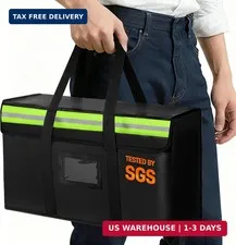 Large Fireproof Document Bags 15x12x6in, Fireproof Document Box for Cash, Photo
