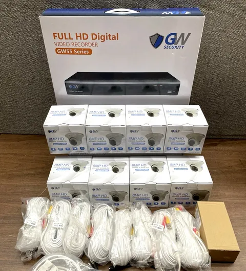 GW 4K 8-Camera Security System 8MP 8-CH DVR 2TB Outdoor IP67 0-Lux Night Vision