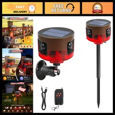 Outdoor Solar Motion Sensor Alarm - 130dB Sound, 13 Alerts, 360° Detection, Remo