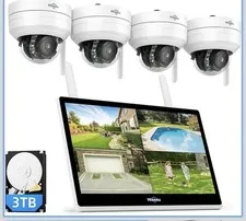 Hiseeu Wireless Security Camera System, 3TB Storage 16CH NVR with 14" LCD Monito