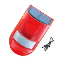 New Waterproof Solar 6LED Flashing Red Light Motion Sensor Security Alarm Lamp
