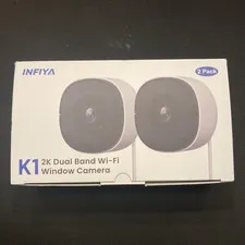 INFIYA K1 2K Dual Band Wi‑Fi Indoor Window IP Camera 2 Pack White