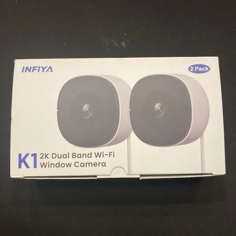 INFIYA K1 2K Dual Band Wi‑Fi Indoor Window IP Camera 2 Pack White