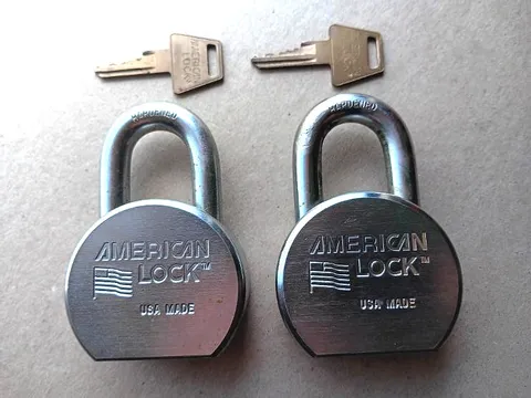 Lot of 2 American Lock Padlock Series 700 Hardened Steel with keys