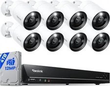 REOLINK 12MP Security Camera System Commercial, 8Pcs H.265 12MP Poe Security Cam