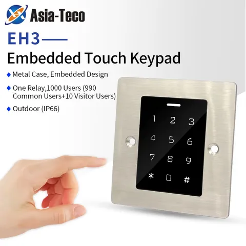 Embedded Metal Access Control System Kits Waterproof 125KHz RFID Reader 1000 Use