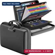 DocSafe Fireproof File Organizer with Lock, Hard-Shell Case Fireproof Document B