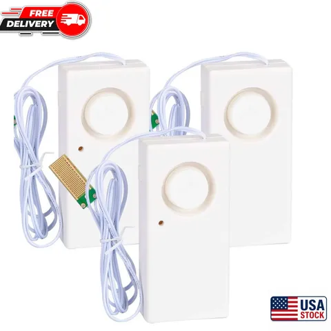 3-Pack Water Leak Alarm Flood Level Overflow Detector Sensor Home Security Alert